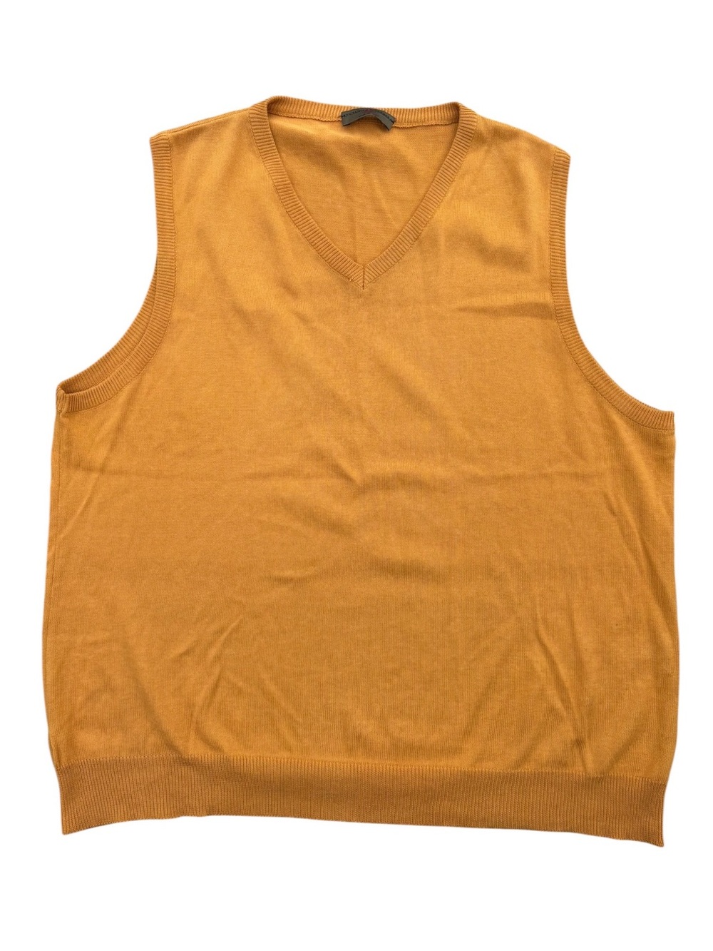 Mens Luciano Barbera Vest Cotton V Neck Mustard Yellow Made In Italy Sise 52 XL